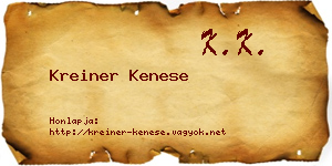 Kreiner Kenese névjegykártya